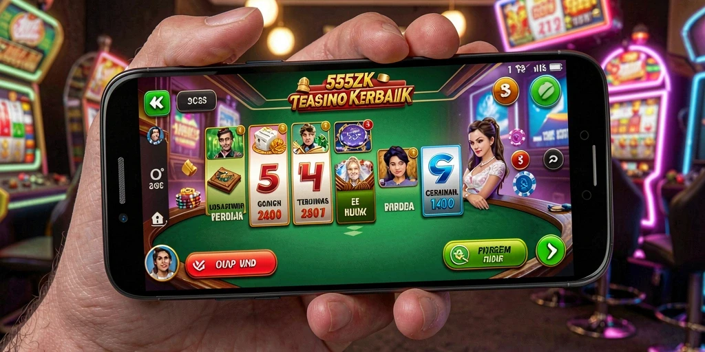 Screenshot gameplay 555ZK dengan tampilan kasino yang menarik.