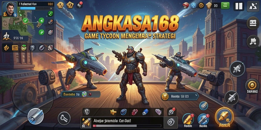Screenshot gameplay Tycoon ANGKASA168 menampilkan antarmuka yang menarik.