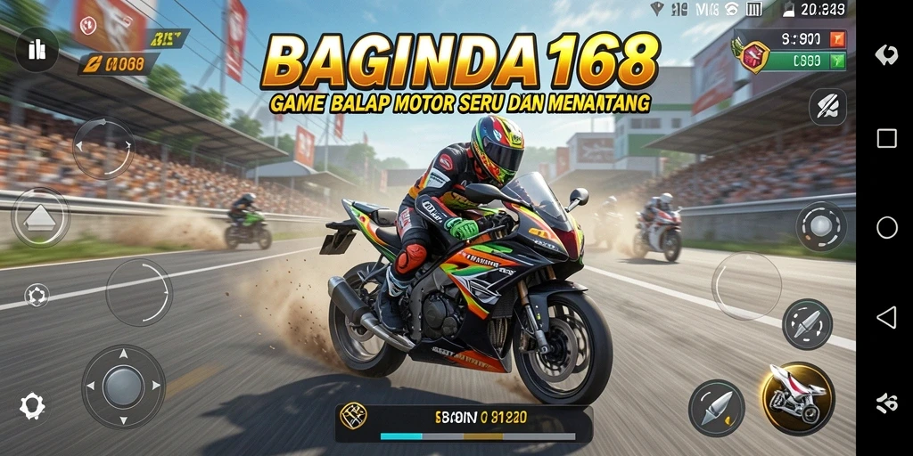 Tampilan menakjubkan dari gameplay balap motor di BAGINDA168.