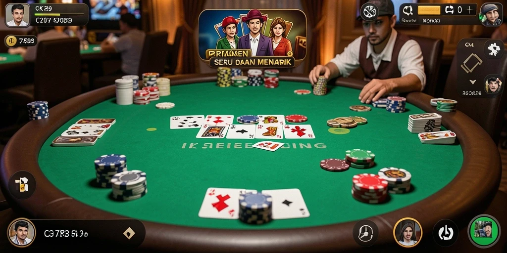 Screenshot CK789 menampilkan gameplay seru dan mendebarkan di meja poker.