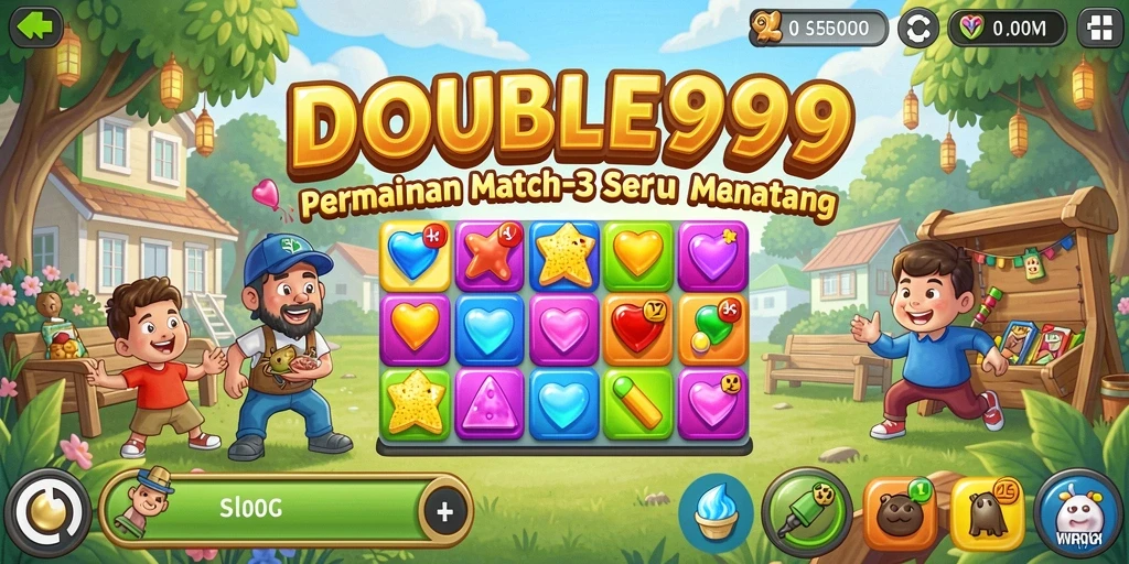 Screenshot menampilkan gameplay seru dari game Match-3.