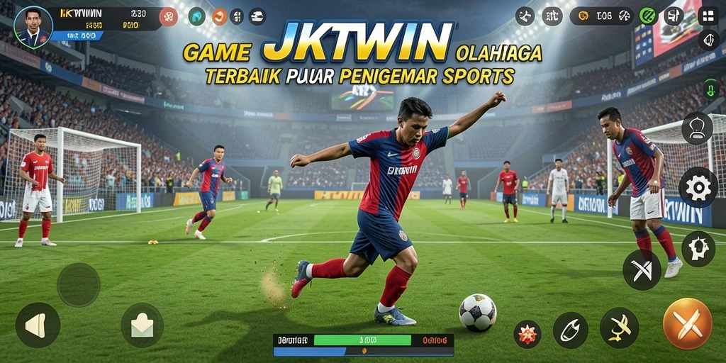 Tampilan gameplay JKTWIN dengan aksi olahraga yang dinamis dan menarik.