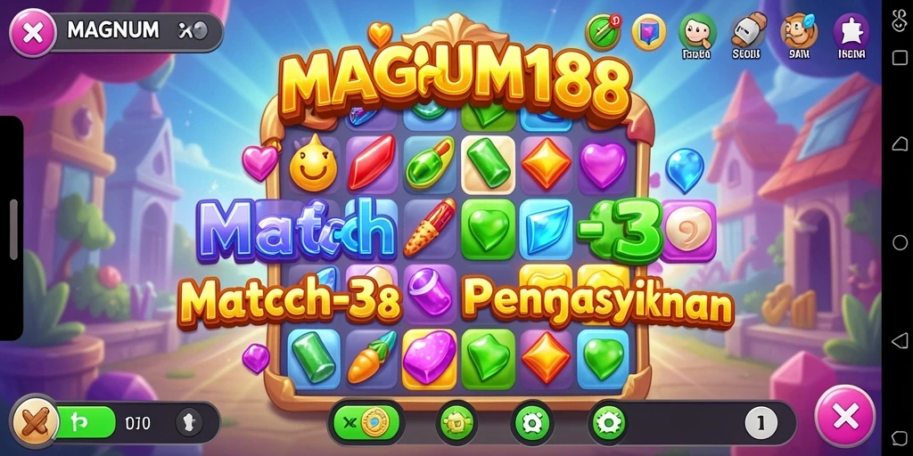 Tampilan gameplay seru dari MAGNUM188 dengan tantangan Match-3.