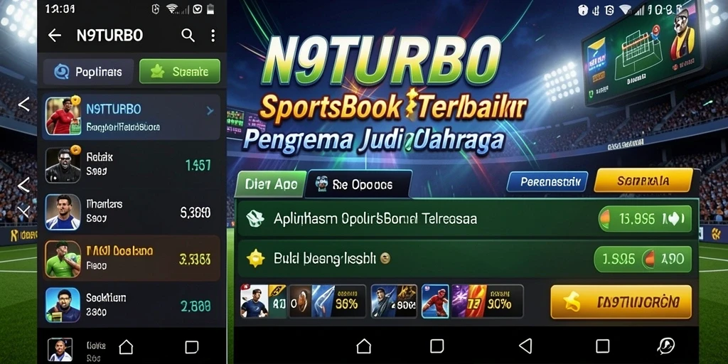 Tampilan utama N9TURBO dengan fitur taruhan olahraga yang menarik.