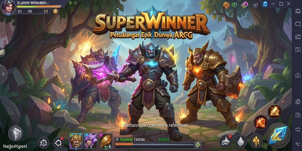 Gameplay menegangkan di <strong>SUPERWINNER</strong> dengan pertarungan melawan monster menakutkan.