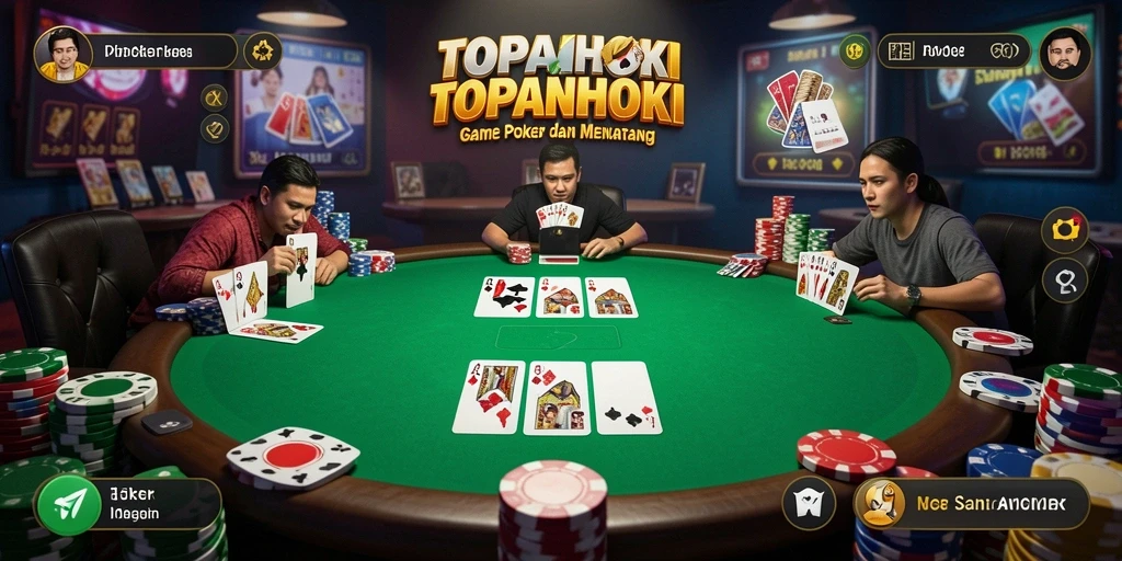 Tampilan gameplay seru dari game Poker TOPANHOKI.