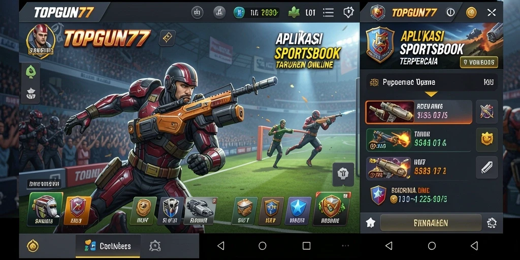 Screenshot gameplay menunjukkan taruhan langsung di TOPGUN77.