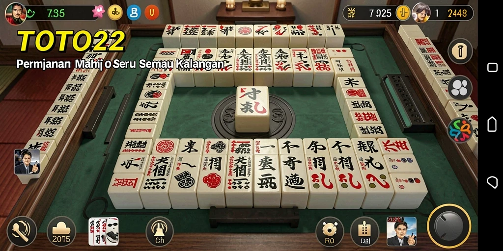 Screenshot utama TOTO22 menampilkan gameplay seru Mahjong.