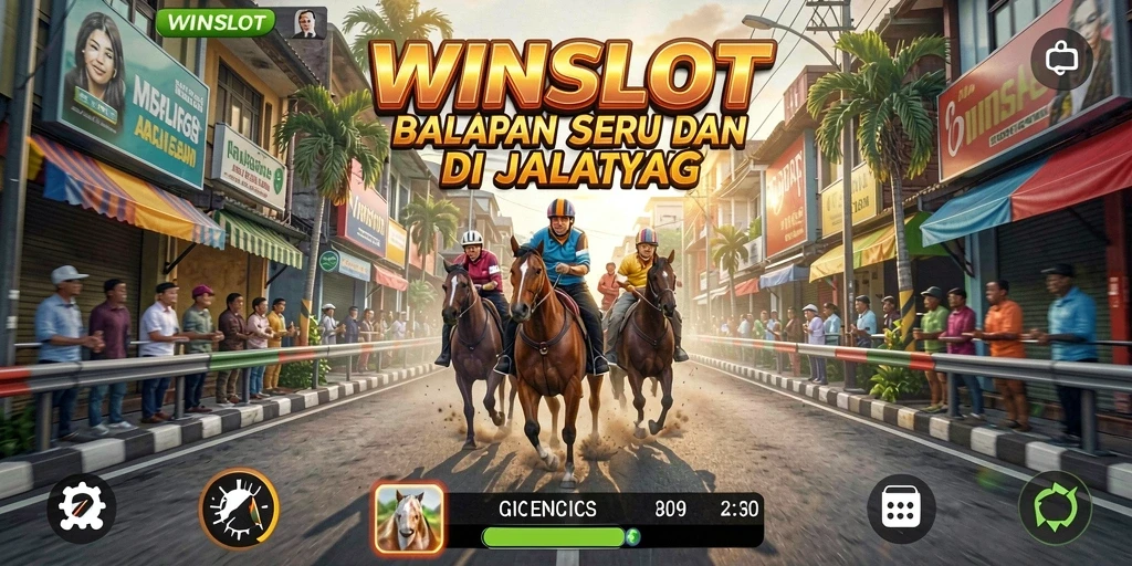 Screenshot WINSLOT menunjukkan aksi balapan yang cepat dan mendebarkan.